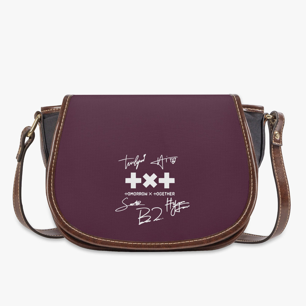 TXT Flap Saddle Bag – Perfect Everyday Crossbody Purse - Tomorrow x Together Chic & Cute Bag - Beyond The Shoppe