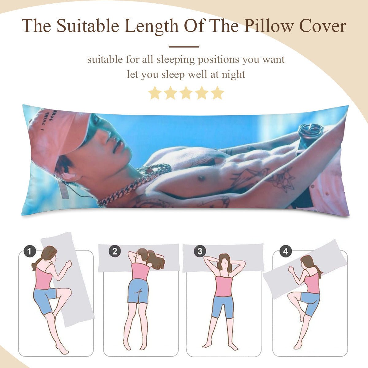 TXT Kai Full Body Pillow Case - Double Sided Full Body Pillowcases - 3 sizes! - Beyond The Shoppe