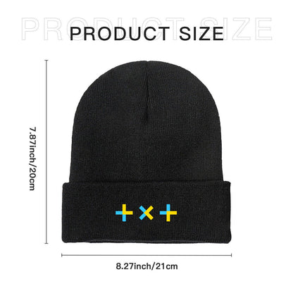 TXT Logo Beanie for Adults – Cozy Polyester Knit Hat - Stylish, Comfortable & Trendy Hat - Beyond The Shoppe