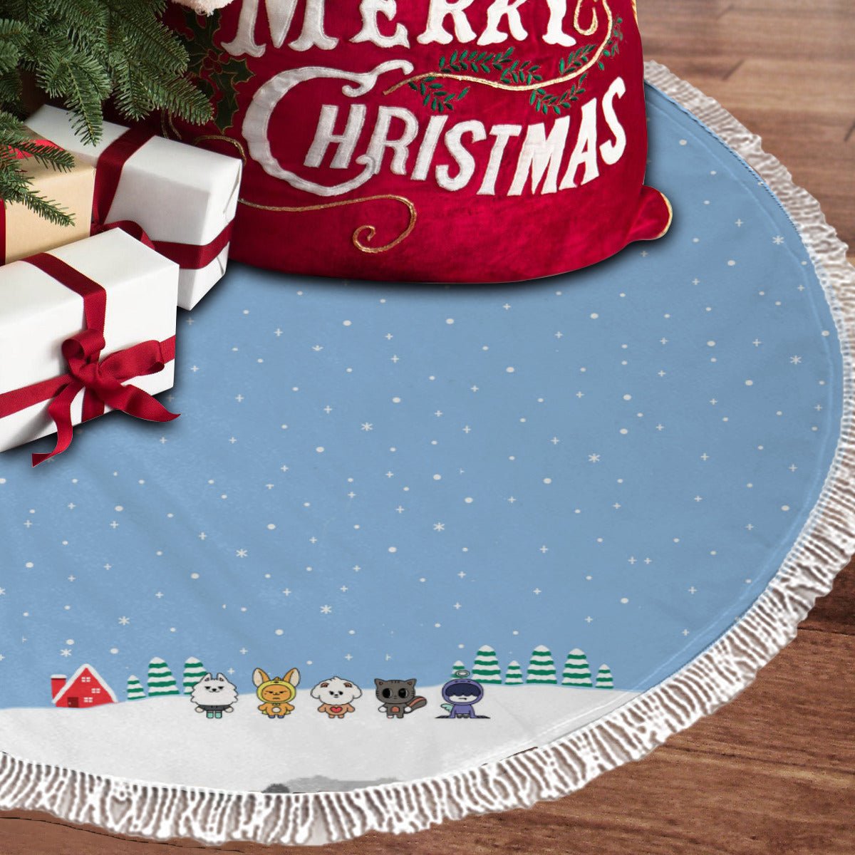 TXT Tomorrow X Together MOA Holiday Tree Skirt – Plush Christmas Tree Skirt - Soft, Cozy & Festive Decor - Beyond The Shoppe