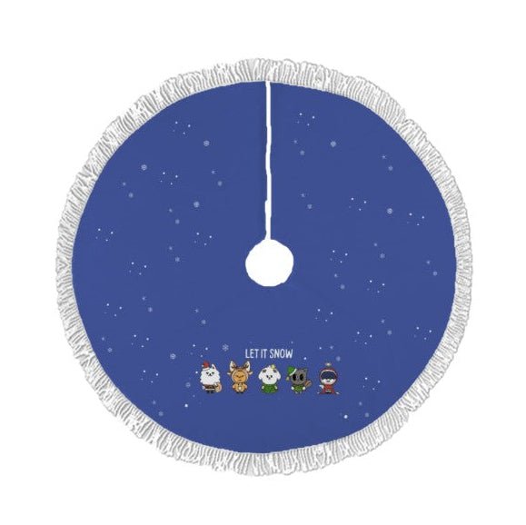 TXT Tomorrow X Together MOA Let It Snow Blue Holiday Tree Skirt – Plush Christmas Tree Skirt - Soft, Cozy & Festive Decor - Beyond The Shoppe