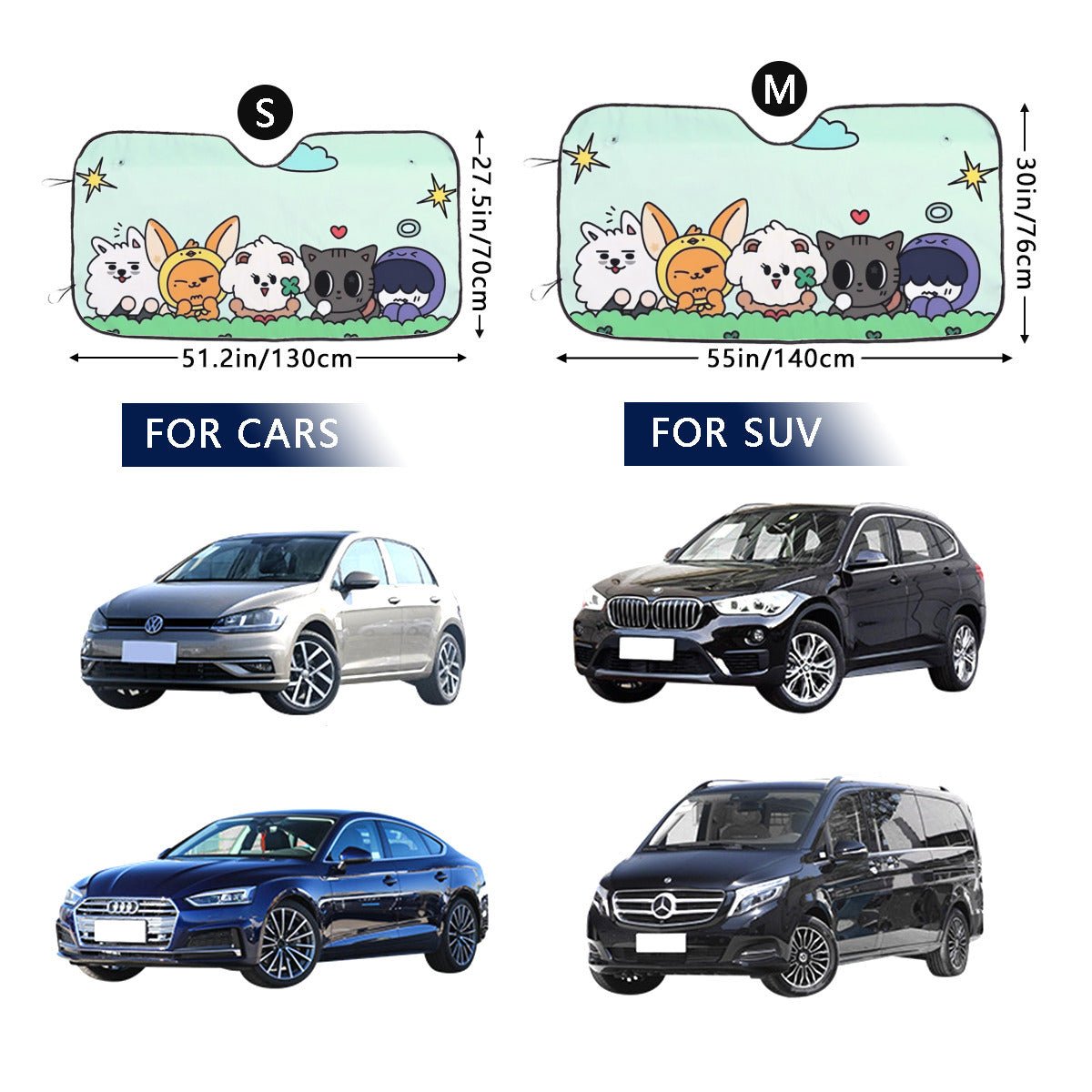 TXT - Windshield Sun Cover - Tomorrow x Together - MOA - Windshield Sun Shade - Car sun visor - Car sun blocker - Windshield heat shield - Beyond The Shoppe