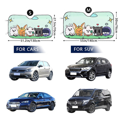 TXT - Windshield Sun Cover - Tomorrow x Together - MOA - Windshield Sun Shade - Car sun visor - Car sun blocker - Windshield heat shield - Beyond The Shoppe