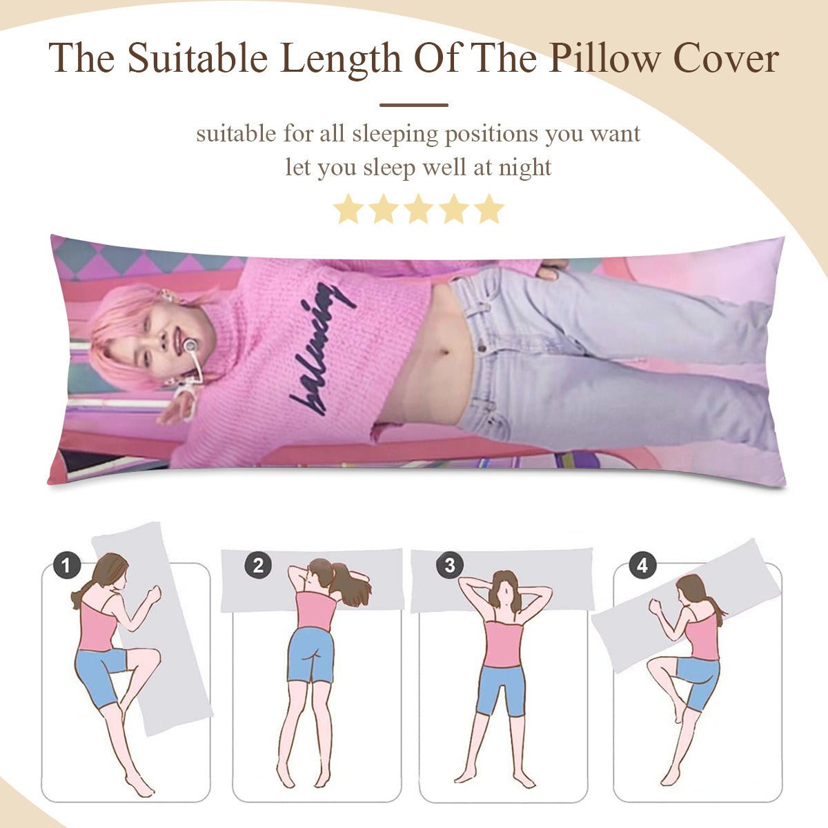 TXT Yeonjin Full Body Pillow Case - Double Sided Full Body Pillowcases - 3 sizes! - Beyond The Shoppe